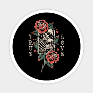 Skull Love Traditional Vintage Tattoo Magnet